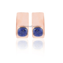 Beautiful Lapis Lazuli Rose Gold Plated Sterling Silver Gemstone Earring